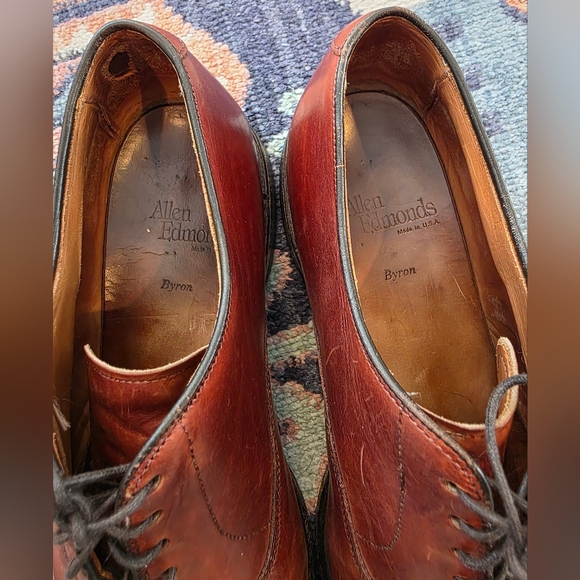 Allen Edmonds Men's Size 10D Byron Brown Leather Cap Toe Oxford Dress Shoes - Picture 5 of 9